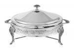 Блюдо с подогревом Британи, круглое с крышкой