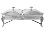 Блюдо с подогревом Британи, 2 секции с крышками