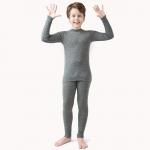 Комплект: футболка с длинным рукавом и круглым воротом, штанишки. Unisex. Цвет серый меланж