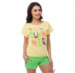 Топ покроя "кимоно" с округлым вырезом горловины,на полочке принт.