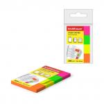 Закладки бумажные с клеевым краем ErichKrause® Neon, 20х50 мм, 200 листов, 4 цвета