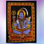 Пано SE-001 Шива 47см-40см хлопок и вышивка пайетками Индия