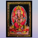 Пано SE-002 Ганеш 47см-40см хлопок и вышивка пайетками Индия