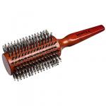 Расческа деревянная, брашинг, D-7,5х23 см, с пластиковыми зубчиками и натуральной щетиной "VORTEX" / 30