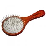 Расческа деревянная, массажная, 19,5х9,5х3,5 см, "круг", с металлическими зубчиками "VORTEX" / 30