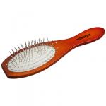 Расческа деревянная, массажная, 22,5х6х3,5 см, "овал", с металлическими зубчиками "VORTEX" / 30