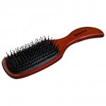 Расческа деревянная, массажная, 23,5х6х3,5 см, "волна", с пластиковыми зубчиками и натуральной щетиной "VORTEX" / 30