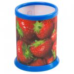 Подставка-стакан для канцелярских принадлежностей BRAUBERG, 3D ЭФФЕКТ, Клубнички, D87x106мм, 236444