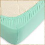 Простыня на резинке 200*200*20 трикотаж (пл.120) мята