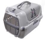 Moderna Cats in Love переноска 49x32x30h см с пластиковой дверцей, серая