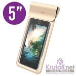 *Универсальный водонепроницаемый чехол Dotfes J01 для устройств до 5" (gold)