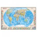 Карта настенная "Мир. Полит. карта с флагами", М-1:30млн, размер 122*79см, ламинир., тубус, 638