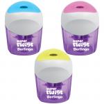 Точилка пластиковая Berlingo "SuperTwist", 1 отверстие, контейнер, ассорти, блистер, BBp_15006