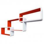 QWERTY Комплект полок Нью-Йорк цвет белый/оранжевый, 44х24х10 см  40х20х10 см  36х16х10 см  толщина 1,5 см  /1