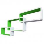 QWERTY Комплект полок Нью-Йорк цвет белый/зелёный, 44х24х10 см  40х20х10 см  36х16х10 см  толщина 1,5 см  /1