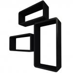 QWERTY Комплект полок Берлин цвет чёрный, 44х24х10 см  40х20х10 см  36х16х10 см  толщина 1,5 см  /1