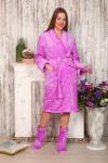 Халат велсофт 3Д корткая шаль КШ-163- сирень