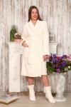 Халат велсофт 3Д короткий шаль КШ-163-молочный