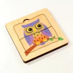 Игра-Пазл трехслойный деревянный Совушки (3 в 1)