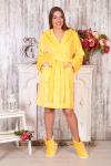 Халат велсофт короткий 3Д ХВ-0022-жёлтый зефир