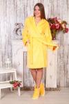 Халат велсофт короткий 3Д ХВ-0022-жёлтый зефир