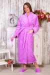Халат велсофт длинный шаль ХВ-001-сирень