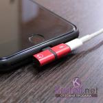 *Новинка. Переходник Lightning - Lightning Charging+Lightning EarPods (red)