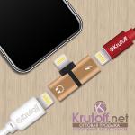 *Новинка. Переходник Lightning - Lightning Charging+Lightning EarPods (gold)