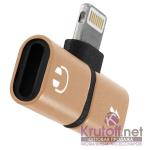 *Новинка. Переходник Lightning - Lightning Charging+Lightning EarPods (gold)