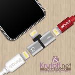 *Новинка. Переходник Lightning - Lightning Charging+Lightning EarPods (silver)