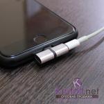*Новинка. Переходник Lightning - Lightning Charging+Lightning EarPods (silver)