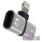 *Новинка. Переходник Lightning - Lightning Charging+Lightning EarPods (silver)