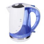 LEBEN Чайник электрический 1,7 л, 1850 Вт, скрытый нагр.элемент, автооткл., пластик, FK-1508-2