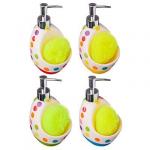 VETTA Диспенсер для моющего средства с губкой, керамика, 18х10 см, 320  мл, 4 дизайна, D1 