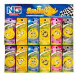 NEW GALAXY Ароматизатор бумажный " смайл", дисплей 60  штук,  цена за 1 шт.