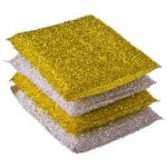 VETTA Губка кухонная в упаковке 4 шт. золот-серебр, 8х12 см