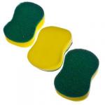 VETTA Губка бытовая с чистящим слоем 3  шт. "Фигурная", 7х10,5х2,5 см, арт.8002