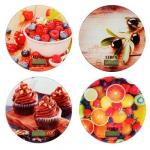 LEBEN Весы кухонные электронные, круг, стекло с дизайном, макс.нагр. 5 кг (точн.измер. 1 гр)