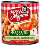 Фасоль белая с грибами Фрау Марта 310 г