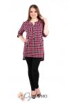 Женская туника-рубашка в клетку ПТ42