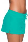 Зеленые купальные шорты на шнурке и с боковыми разрезами