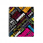 Тетрадь общая с пластиковой обложкой на спирали  Thank you!, А5+, 80 листов, клетка, на резинке