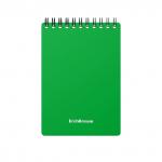 Блокнот с пластиковой обложкой на спирали  Classic, зеленый, А6, 60 листов, клетка