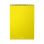 Блокнот с пластиковой обложкой на спирали  Classic, желтый, А4, 60 листов, клетка