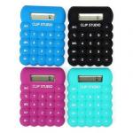CLIP STUDIO Калькулятор 8-разр. с мягким силиконовым корп, 7,4х9,7 см, пластик, 4 цв