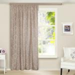 Штора портьерная Классика жаккард тем. бежевый 190*275 1 шт.