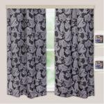 Комплект портьер для кухни Жаккард папоротник черный 135*180*2 шт.