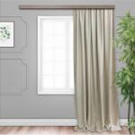 Штора портьерная  жаккард двусторонний бежевый 135*260  1 шт.