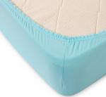 Трикотажная простыня на резинке (голубая)