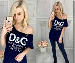 Cвободная футболка DG dark blue IN